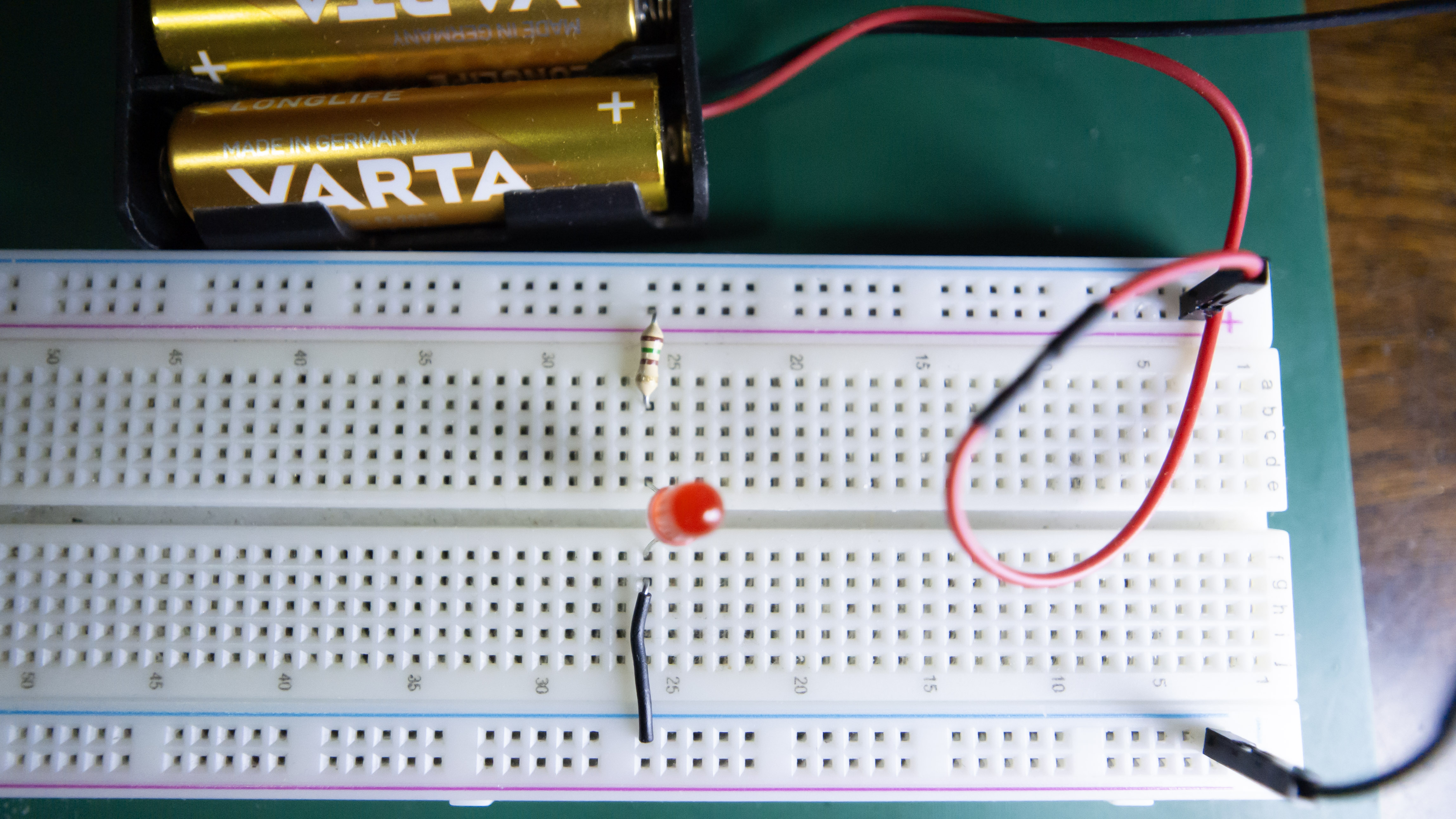 Circuit on the breadboard